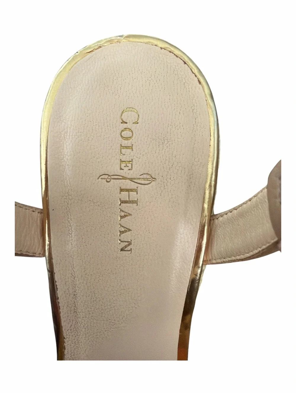 Cole Haan 8.5B Nude Leather Espadrille Wedge Ankle Strap Sandals